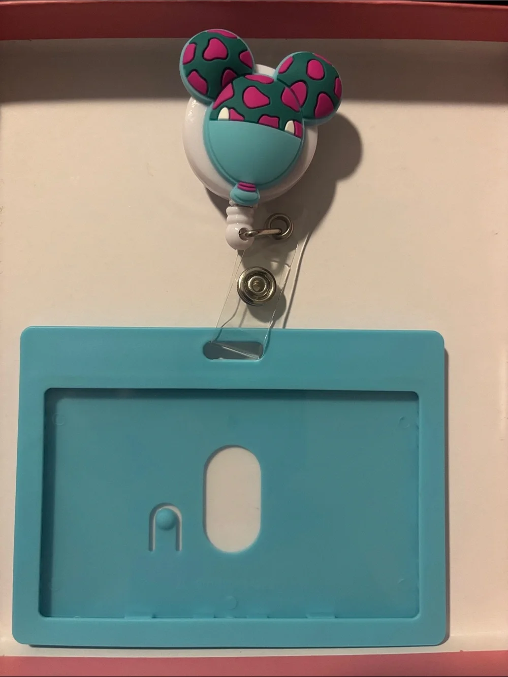 Sully Color Theme ID Badge Holder -Accent Mickey Balloon Retractable Reel